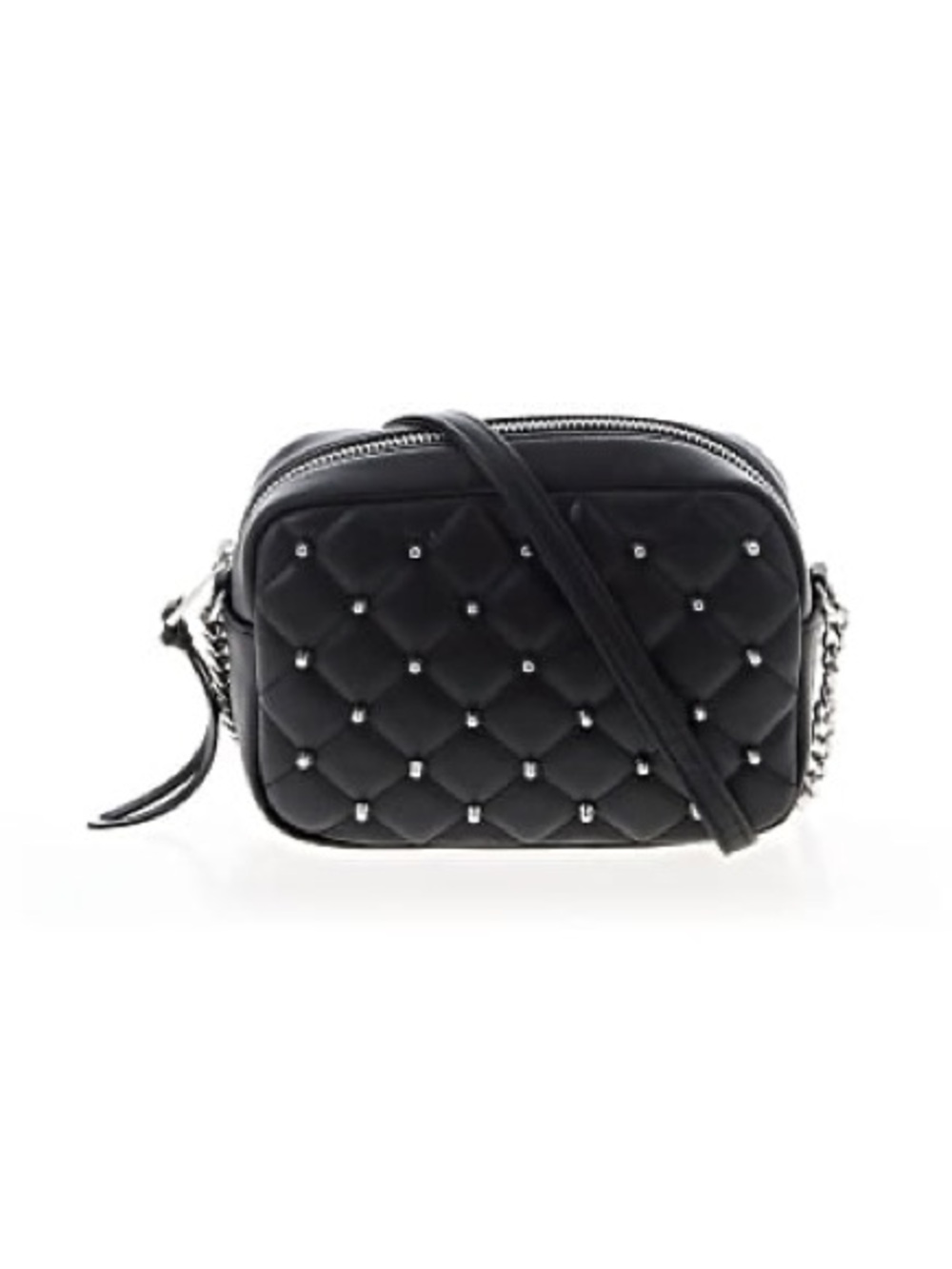 Rebecca Minkoff Black Quilted Studded Crossbody Camera Bag
